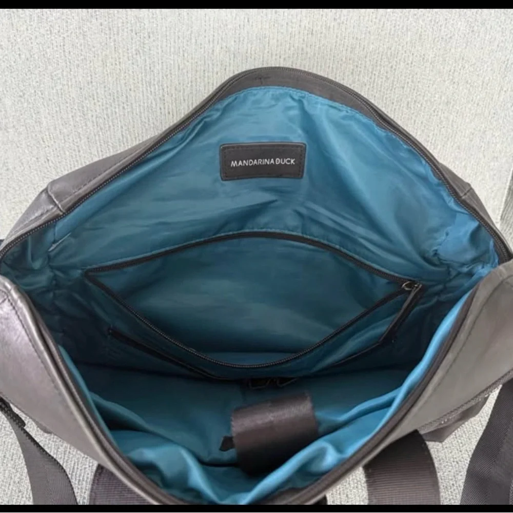 Mandarina Duck leather and canvas briefcase/laptop bag